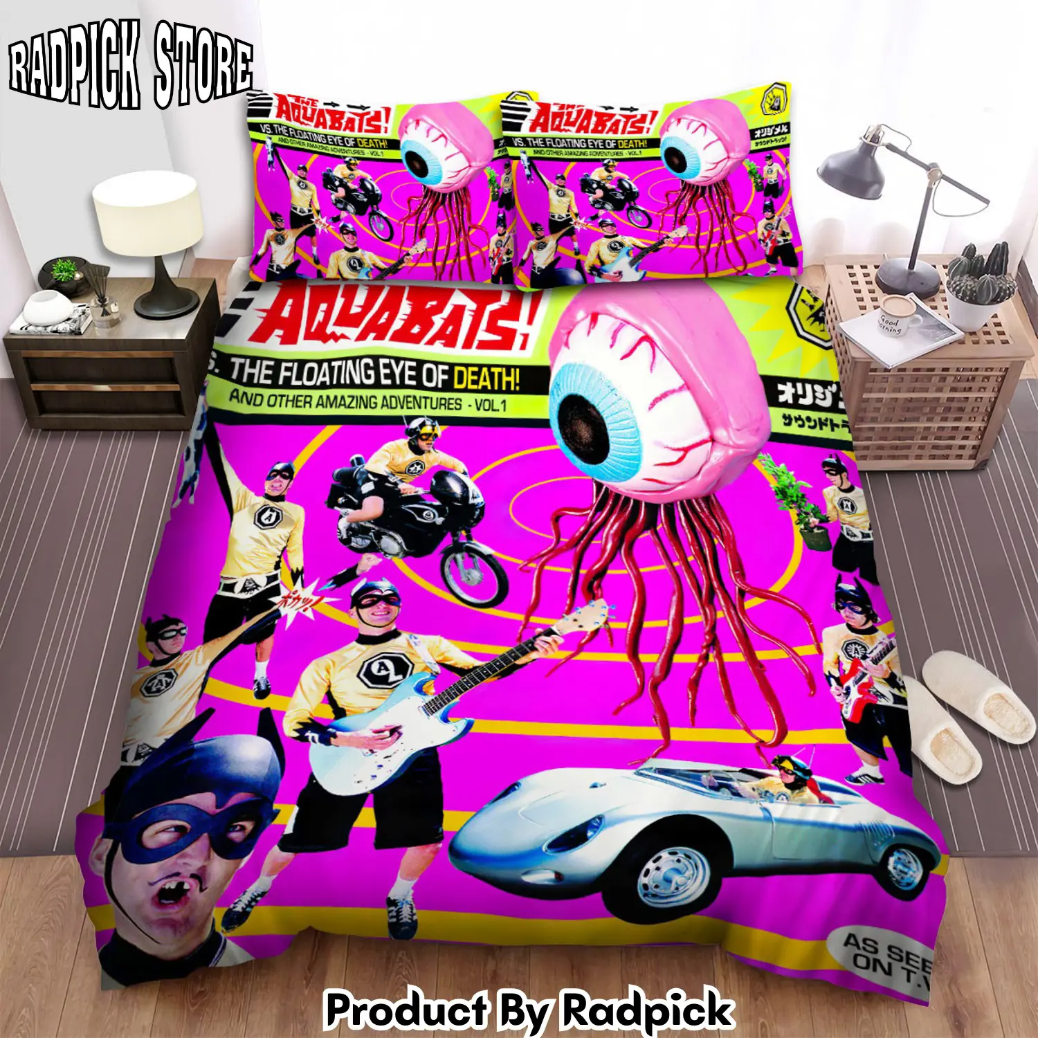 Radpick the aquabats the floating eye of death album cover bed sheets spread comforter duvet cover bedding sets rp3271438